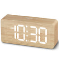 Wooden Digital Alarm Clocks for Bedrooms: Dimmable Dual Alarm Clock with Large Numbers for Bedside Desk - Bamboo 🍁 All In One Marketplace Canada