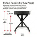 RockJam KB100 Adjustable Padded Keyboard Bench, X-Style, Black 🍁 All In One Marketplace Canada