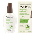 Aveeno Positively Radiant Daily Moisturizer SPF 15 - Face Lotion with Soy Formula for Dry Skin, Hypoallergenic & Oil-Free Lotion, Evens Tone & Texture, Non-Comedogenic Moisturizer for Face 120 mL 🍁 All In One Marketplace Canada