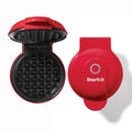 Starfrit Electric Mini Waffle Maker - 4" Non-Stick Cooking Surface - Easy to Use & Clean - Red - 350W 🍁 All In One Marketplace Canada
