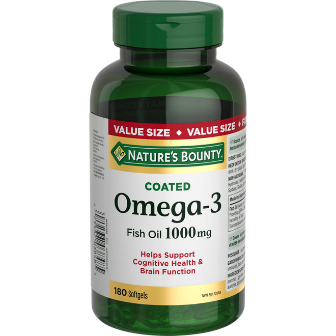 NATURE'S BOUNTY Omega-3 Fish Oil, 1000 mg, Softgels, 262.1 g 🍁 All In One Marketplace Canada