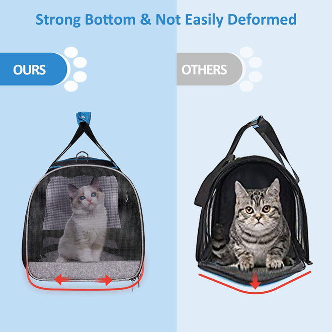 BurgeonNest Cat Carriers for Medium Cats Under 25 lbs, Pet Carrier for Cats with Unique Side Bag,Top Load Small Pet Carrier Soft-Sided Escape Proof with 4 Ventilated Windows 🍁 All In One Marketplace Canada