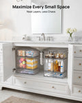 Vtopmart Stackable Storage Drawers Set of 5, 12" Wide and 4.4''&7.6'' High Clear Plastic Organizer Bins for Beauty Supplies,Ideal for Vanity, Bathroom,Cabinet,Pantry Organization 🍁 All In One Marketplace Canada