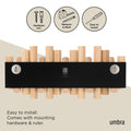 Umbra Picket Coat Rack Wall Mount – 5 Flip-Down Wood Coat Hooks, Modern & Functional Storage, Easy Install Wall Hooks, Natural 🍁 All In One Marketplace Canada