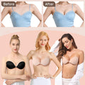 GKHWON Adhesive Bra Strapless Backless Invisible Push Up Sticky Bra with Silicone Nipple Covers Reusable Beige+Black B 🍁 All In One Marketplace Canada