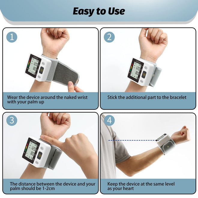 Blood Pressure Monitor - Wrist Accurate Automatic High Blood Pressure Monitors Portable LCD Screen with Storage Case and Adjustable Cuff Powered by Battery -Black 🍁 All In One Marketplace Canada