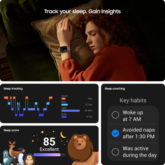 Samsung Galaxy Fit3, 1.6" AMOLED Display, 13 Days Battery Charge, Sleep Monitoring, Fall Detection - Pink Gold (CAD Version & Warranty) 🍁 All In One Marketplace Canada