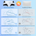 HOMCA Memory Foam Pillow, 2 in 1 Cervical Pillow for Neck Pain Relief, Ergonomic Neck Support Pillows for Side Back Stomach Sleepers with Breathable Pillowcase (Black) 🍁 All In One Marketplace Canada