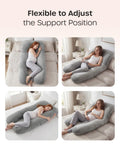 Nuliie Pregnancy Pillow for Sleeping, U Shaped Full Body Pillow Pregnancy Pillows, Maternity Pillow Support for Back, HIPS, Legs for Pregnant Women, with Washable Velvet Cover (Grey) 🍁 All In One Marketplace Canada