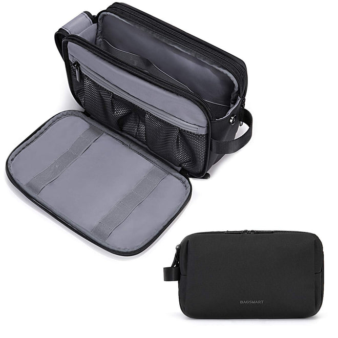 BAGSMART Toiletry Bag for Men, Travel Toiletry Organizer Dopp Kit Water-resistant Shaving Bag for Toiletries Accessories, Door Room Essentials, Black-medium 🍁 All In One Marketplace Canada