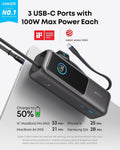 Anker Laptop Power Bank, 25,000mAh Portable Charger with Triple 100W USB-C Ports, Built-in Retractable Cables, Flight-Approved for Travel, iPhone 17/16 Series, MacBook, Samsung, and More 🍁 All In One Marketplace Canada