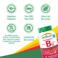Jamieson Vitamin B12 1,200 mcg Gummies Natural Raspberry Flavour, Naturally Energizing, and Supports Metabolism. Vegetarian, Non-GMO, Gluten-Free, No Artificial Flavours, Colours, or Preservatives, 70 Count, Proudly Canadian