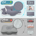Delyoly Cervical Neck Pillow for Sleeping - Memory Foam Contour Pillow for Neck Pain Relief, Ergonomic Support for Side and Back Sleepers, Orthopedic Pillow with Breathable Ice Silk Cover（Gray） 🍁 All In One Marketplace Canada