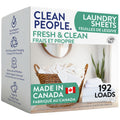 Clean People Laundry Detergent Sheets - Recyclable Packaging, Hypoallergenic, Stain Fighting - Ultra Concentrated, Laundry Soap - Fresh Scent, 192 Pack 🍁 All In One Marketplace Canada