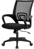 BestOffice | Ergonomic Office Chair | Mid-Back Swivel Desk Chair | Breathable Backrest & Lumbar Support | Adjustable Height | Sponge Seat | Rolling Wheels | Dark Black | for Adults & Women 🍁 All In One Marketplace Canada