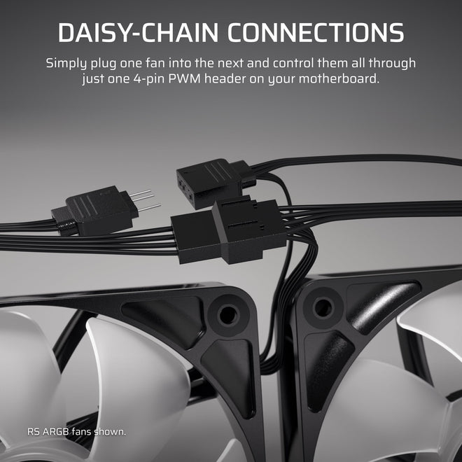 CORSAIR RS120 120mm PWM Fans – Daisy-Chain Connection – Low-Noise – Magnetic Dome Bearing – Triple Pack – Black 🍁 All In One Marketplace Canada