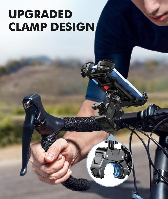 WOCBUY Bike Phone Mount, Upgrade [1s Lock][Secure Protection] Motorcycle Phone Mount, [360° Rotatable] Phone Holder for Bike Handlebar Compatible with iPhone/Samsung 4.7-6.8" Cell Phone 🍁 All In One Marketplace Canada