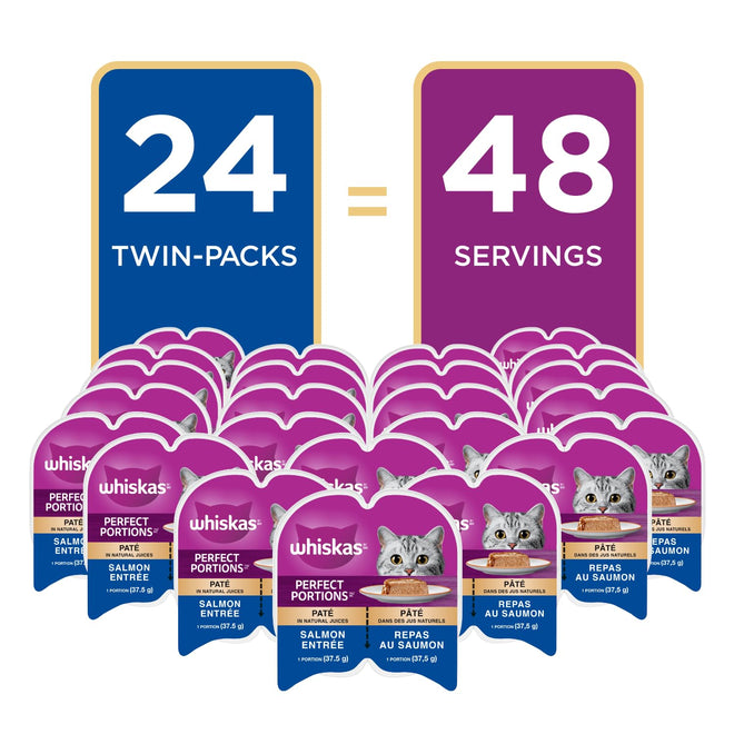WHISKAS Perfect PORTIONS Kitten Wet Cat Food, Salmon Flavour, 75g 🍁 All In One Marketplace Canada