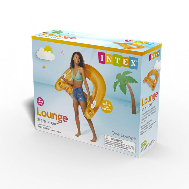 Intex Sit N Float Inflatable Lounge, 60" X 39", (Colors May Vary), 1 Pack 🍁 All In One Marketplace Canada