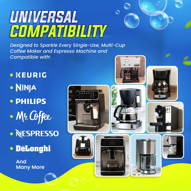 Freshero Coffee Machine Cleaner & Descaler Tablets – 24 Count, Compatible With Keurig, Breville, Ninja, Delonghi, Miele & Espresso Machines, Universal Cleaning Tabs for Coffee Maker Pots (24.0) 🍁 All In One Marketplace Canada