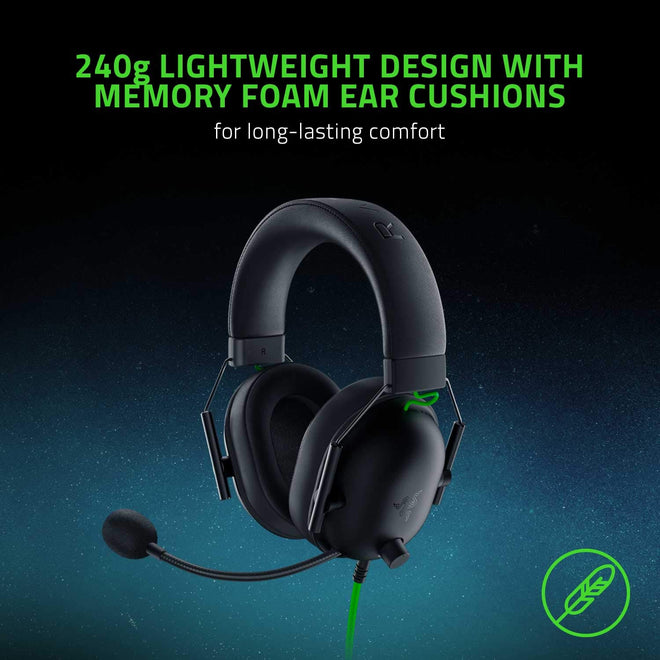 Razer BlackShark V2 X Gaming Headset: 50mm Drivers - Cardioid Mic - Memory Foam Cushion - Lightweight- Comfortable, Noise Isolating Earcups - for PC, PS4, PS5, Switch - 3.5mm Audio Jack - Black 🍁 All In One Marketplace Canada