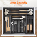 Ceecysaa Cutlery Organizer with 2 Removable Knife Blocks, Expandable Utensil Tray,Adjustable Cutlery Tray Drawer Organizer for Spoons, Knives, Kitchen Organizers and Storage,ABS,Black(6-9 Slots) 🍁 All In One Marketplace Canada
