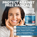 CelluGreen 725mg L-Glutathione MOST POWERFUL AVAILABLE Antioxidant Support for Cellular Health, Liver Detox, Skin & Immune Health, Vegan, Made in Canada. 60 Capsules 🍁 All In One Marketplace Canada