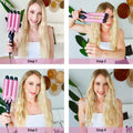 3 Barrel Curling iron Hair Waver, TOP4EVER 25mm Professional Ceramic Hair Curler with Two Temperature Control, Fast Heating 1inch Triple Barrel Crimper Wand for Waving Hair 🍁 All In One Marketplace Canada