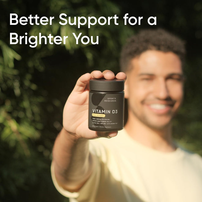 Sports Research® Vitamin D3 1,000 IU with Coconut Oil - Vitamin D for Strong Bones, Teeth, and Maintenance of Good Health - Non-GMO, Gluten & Soy Free - 360 Liquid Softgels 🍁 All In One Marketplace Canada
