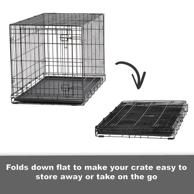 MidWest Homes for Pets 30-Inch New World Crate for Medium Breeds, 21-40 lbs, Double Door Folding Dog Crate, Leak-Proof Tray & Secure Latches, Portable, Durable & Easy to Assemble 🍁 All In One Marketplace Canada