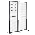 VEVOR 2' x 5.6' Grid Wall Panels Tower, 2 Packs Wire Gridwall Display Racks with T-Base Floorstanding, Double Side Gridwall Panels for Art Craft Shows, Retail Display with Extra Clips and Hooks 🍁 All In One Marketplace Canada