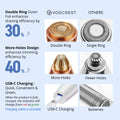 VG VOGCREST Eyebrow Facial Trimmer: 2 in1 Rechargeable Facial Hair Removal and Eyebrow Shaver - Face Lips Body Painless Facial Razor with Built-in LED Light (Sky Blue) 🍁 All In One Marketplace Canada