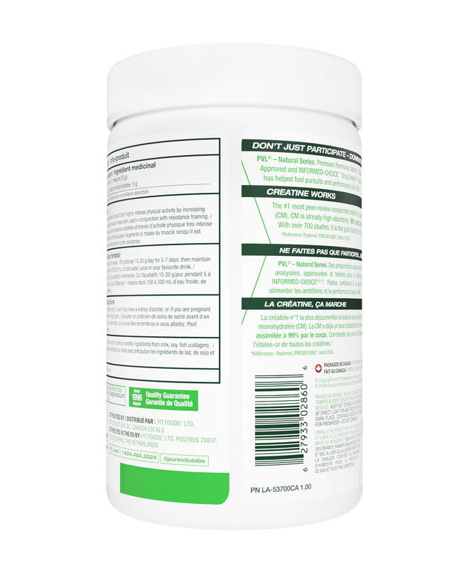 PVL 100% Pure Creatine Monohydrate Powder – Micronized Supplement for Women & Men, Unflavoured Amino Acids & Beta Alanine Friendly, Informed-Choice Tested, 300 g 🍁 All In One Marketplace Canada
