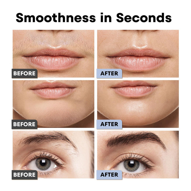 VG VOGCREST Eyebrow Facial Trimmer: 2 in1 Rechargeable Facial Hair Removal and Eyebrow Shaver - Face Lips Body Painless Facial Razor with Built-in LED Light (Sky Blue) 🍁 All In One Marketplace Canada