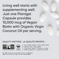 Sports Research® Max Strength Vegan Biotin 10,000mcg with Organic Coconut Oil - Helps to Maintain Healthy Hair, Nails and Skin - Great for Women & Men - 120 Veggie Softgels 🍁 All In One Marketplace Canada