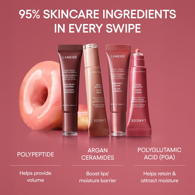 LANEIGE Glaze Craze Tinted Lip Serum, Raspberry Jam: Hydrating Lip Serum for Glossy, Nourished Lips with Plumping Polypeptides 🍁 All In One Marketplace Canada