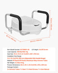 VEVOR Raised Toilet Seat with Arms, 300 lbs Load Capacity, 4-Inch Lift Height, Widened Commode Elevated Toilet Seat Riser with Padded Handles for Seniors, Elderly, Handicap, Disabled, and Adults Use 🍁 All In One Marketplace Canada