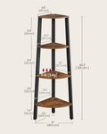 VASAGLE Corner Shelf Stand, 4-Tier Corner Bookshelf, Industrial Ladder Shelf, Plant Stand for Living Room, Office, Kitchen, Rustic Brown and Matte Black ULLS34X 🍁 All In One Marketplace Canada