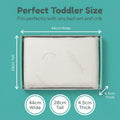 Baby Works Toddler Pillow - Soft, Supportive and Breathable Memory Foam with Hypoallergenic Bamboo Cover, Chiropractor Recommended, Washable and Removable Cover, Perfect for Cribs, Ages 12m+ 🍁 All In One Marketplace Canada