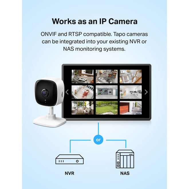 TP-Link Tapo 2K Indoor Home Security WiFi Camera, Up to 30ft Night Vision, Privacy Mode, Sound & Light Alarm, Up to 512 GB microSD Card Slot, Two-Way Audio, Works w/Alexa and Google (Tapo C110) 🍁 All In One Marketplace Canada