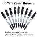 Shuttle Art Permanent Markers, 30 Pack Black Permanent Marker set,Fine Point, Works on Plastic,Wood,Stone,Metal and Glass for Doodling, Marking… 🍁 All In One Marketplace Canada