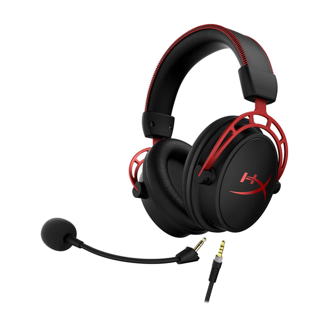 HyperX Cloud Alpha - Gaming Headset, Dual Chamber Drivers, Legendary Comfort, Aluminum Frame, Detachable Microphone, Works on PC, PS4, PS5, Xbox One/ Series X|S, Nintendo Switch and Mobile – Red 🍁 All In One Marketplace Canada
