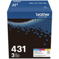 Brother Original TN431 3PK Standard Yield Colour Toner Cartridge Value Pack (3), Toner Replacement cartridges, Cyan/Magenta/Yellow, for Brother Laser Printers HL-L8360CDW, MFC-L8610CDW, and More 🍁 All In One Marketplace Canada