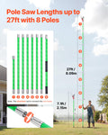 VEVOR Manual Pole Saw, 3.87-27 ft Extendable Pole Tree Pruner with Scissors, Sharp 65Mn Steel Blade, Lightweight Fiberglass Handle Pole, for High Branch Trimming, Pruning Tool for Palms and Shrubs 🍁 All In One Marketplace Canada