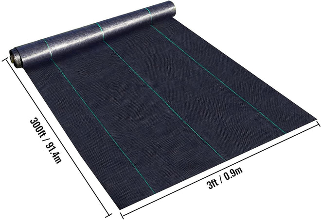 VEVOR 3FTx300FT Premium Weed Barrier Fabric Heavy Duty 3OZ, Woven Weed Control Fabric, High Permeability Good for Flower Bed, Geotextile Fabric for Underlayment, Polyethylene Ground Cover 🍁 All In One Marketplace Canada