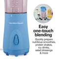 Hamilton Beach Personal Blender for Smoothies & Protein Shakes, Portable Single Serve Blender with Travel Lid, 14 oz BPA-Free Jar, 175W, Compact Countertop Blender, Tranquil Blue, 51172 🍁 All In One Marketplace Canada