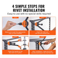 VEVOR 16" Rivet Nut Tool, Labor-Saving Rivnut Tool Kit with 13PCS Metric & SAE Mandrels, 186PCS Rivet Nuts,M3, M4, M5, M6, M8, M10, M12, 1/4-20, 5/16-18, 3/8-16,1/2-13, 8-32, 10-24 with Carrying Case 🍁 All In One Marketplace Canada