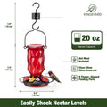 Kingsyard Glass Hummingbird Feeder for Outdoors Hanging, 20 oz Leak-Proof Hummingbird Feeders with 9 Bee Proof Feeding Ports & Ant Moat, Easy to Clean and Refill (Red) 🍁 All In One Marketplace Canada