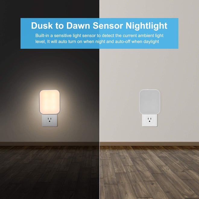Lomotech Plug-in LED Night Light, 4 Pack Adjustment Lighting White Night Lights, Dusk to Dawn Sensor Nightlight, ETL Certified Night Lamp for Bedroom,Toilet,Stairway,Hallways (Soft White & Cool White) 🍁 All In One Marketplace Canada
