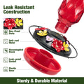 Kingsyard Glass Hummingbird Feeder for Outdoors Hanging, 20 oz Leak-Proof Hummingbird Feeders with 9 Bee Proof Feeding Ports & Ant Moat, Easy to Clean and Refill (Red) 🍁 All In One Marketplace Canada